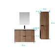 AURLANE - Pack Meuble salle de bain 60cm et Colonne de rangement - Façades Ondulées Décor Bois - MILO - vignette