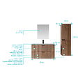 AURLANE - Pack Meuble salle de bain 80cm et Colonne de rangement - Façades Ondulées Décor Bois - MILO - vignette