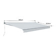HAPPY GARDEN - Store banne SAULE 3,95 × 3m - Toile beige et structure grise - vignette
