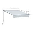 HAPPY GARDEN - Store banne SAULE 2,5 × 2m - Toile grise et structure grise - vignette