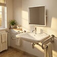 BEMETA - BEMETA HELP Miroir mural inclinable PMR 60 x 60cm - Acier - Blanc (301401044) - vignette