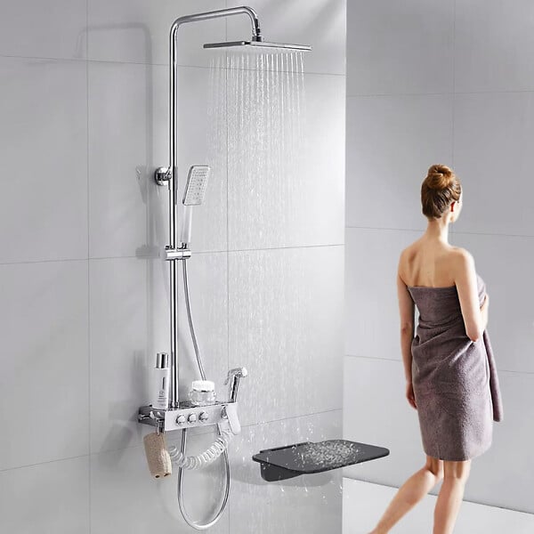 SWISS AQUA TECHNOLOGIES - Swiss Aqua Technologies Siège de douche rabattable PMR - charge 150 kg – noir (SATDSEDPLC) - large
