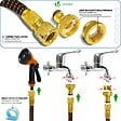 VOUNOT - Tuyau d’Arrosage Extensible 15m Renforce avec Accessoires orange - vignette