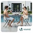 VOUNOT - Set de Bistro en metal 1 table 2 chaises Gris - vignette