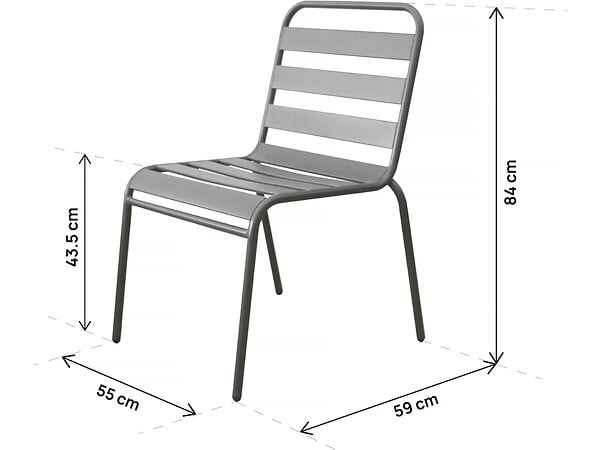 HABITAT ET JARDIN - Table et chaises de jardin en métal "Bilbao" - 8 places - Taupe - large