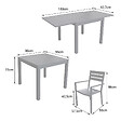 HAPPY GARDEN - Salon de jardin VENEZIA extensible 90/180 en aluminium blanc - 8 places - vignette