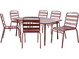 HABITAT ET JARDIN - Table et chaises de jardin en métal "Bilbao" - 6 places - Terracotta - vignette
