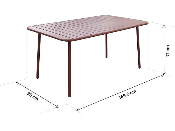 HABITAT ET JARDIN - Table et chaises de jardin en métal "Bilbao" - 6 places - Terracotta - large