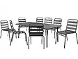 HABITAT ET JARDIN - Table et chaises de jardin en métal "Bilbao" - 8 places - Gris - vignette
