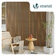 VOUNOT - Lot de 4 panneaux acoustiques muraux Tasseaux en bois MDF avec feutre noir 120x60x2.1cm chene clair - vignette