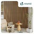 VOUNOT - Lot de 2 panneaux acoustiques muraux Tasseaux en bois MDF avec feutre noir 120x60x2.1cm chene clair - vignette
