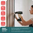 VOUNOT - Lot de 2 panneaux acoustiques muraux Tasseaux en bois MDF avec feutre noir 120x60x2.1cm chene clair - vignette