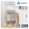 VOUNOT - Porte serviettes sur pied en bambou 3 niveaux - vignette