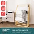 VOUNOT - Porte serviettes sur pied en bambou 3 niveaux - vignette