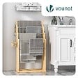 VOUNOT - Porte serviettes sur pied en bambou 4 niveaux - vignette