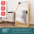 VOUNOT - Porte serviettes sur pied en bambou 4 niveaux - vignette