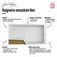 JACOB DELAFON - Pack baignoire bain douche 180 x 90  Neo version droite + tablier + pare bain chromé - vignette
