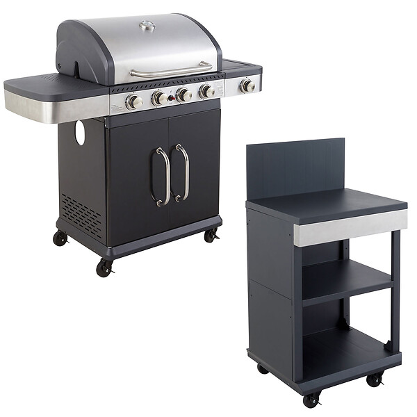 COOK'IN GARDEN - Barbecue au gaz FIDGI 4 avec desserte - large