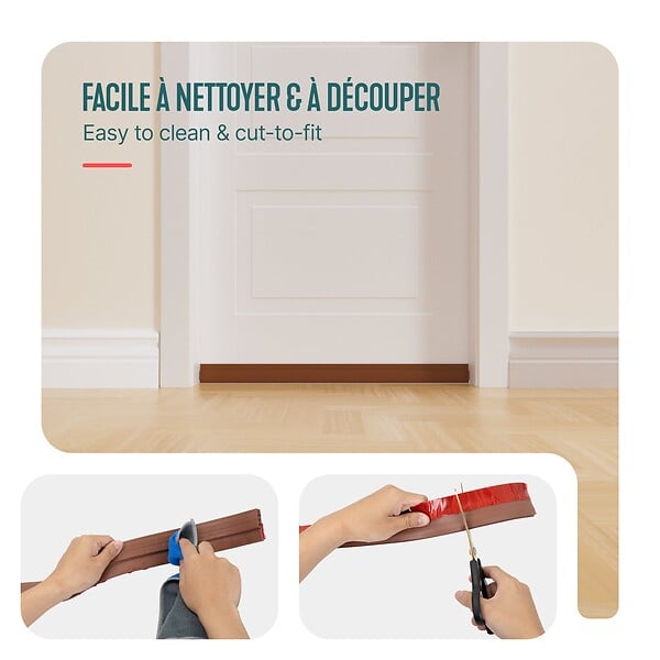 VOUNOT - Bas de porte isolant coupe froid 200 cm marron - large