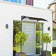 VOUNOT - Auvent de porte marquise 120x80 cm en Polycarbonate anti UV Marron - vignette