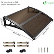 VOUNOT - Auvent de porte marquise 120x80 cm en Polycarbonate anti UV Marron - vignette