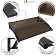 VOUNOT - Auvent de porte marquise 120x80 cm en Polycarbonate anti UV Marron - vignette