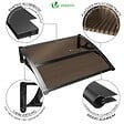VOUNOT - Auvent de porte marquise 100x80 cm en Polycarbonate anti UV Marron - vignette