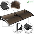 VOUNOT - Auvent de porte marquise 200x80 cm en Polycarbonate anti UV Marron - vignette