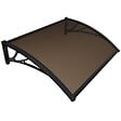 VOUNOT - Auvent de porte marquise 100x80 cm en Polycarbonate anti UV Marron - vignette