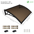 VOUNOT - Auvent de porte marquise 100x80 cm en Polycarbonate anti UV Marron - vignette