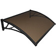 VOUNOT - Auvent de porte marquise 120x80 cm en Polycarbonate anti UV Marron - vignette