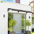 VOUNOT - Auvent de porte marquise 200x80 cm en Polycarbonate anti UV Marron - vignette