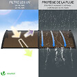 VOUNOT - Auvent de porte marquise 200x80 cm en Polycarbonate anti UV Marron - vignette