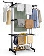 VOUNOT - Sechoir a linge etendoir 4 niveaux 126x63x170cm noir-gris - vignette