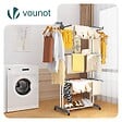 VOUNOT - Sechoir a linge etendoir 4 niveaux 126x63x170cm gris-blanc - vignette