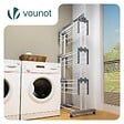 VOUNOT - Sechoir a linge etendoir 4 niveaux 126x63x170cm gris-blanc - vignette