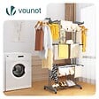 VOUNOT - Sechoir a linge etendoir 4 niveaux 126x63x170cm gris - vignette