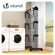 VOUNOT - Sechoir a linge etendoir extensible 4 Niveaux 190x64x170cm noir-gris - vignette