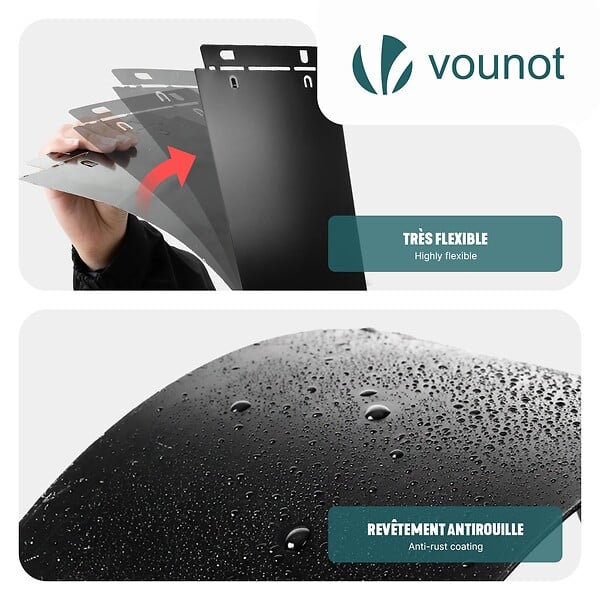 VOUNOT - Lot de 5 Bordure de jardin en métal flexible 100x18cm noir - large
