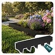 VOUNOT - Lot de 5 Bordures de jardin acier galvanise avec pointes ancrages 106x18cm noir - vignette