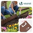 VOUNOT - Lot de 10 Bordures de jardin acier galvanise avec pointes ancrages 106x18cm marron - vignette