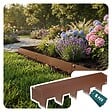 VOUNOT - Lot de 5 Bordures de jardin acier galvanise avec pointes ancrages 106x18cm marron - vignette