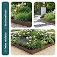VOUNOT - Lot de 5 Bordures de jardin acier galvanise avec pointes ancrages 106x18cm marron - vignette
