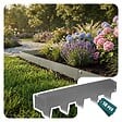 VOUNOT - Lot de 10 Bordures de jardin acier galvanise avec pointes ancrages 106x18cm gris - vignette