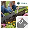 VOUNOT - Lot de 10 Bordures de jardin acier galvanise avec pointes ancrages 106x18cm gris - vignette