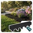 VOUNOT - Lot de 10 Bordures de jardin acier galvanise avec pointes ancrages 106x18cm noir - vignette