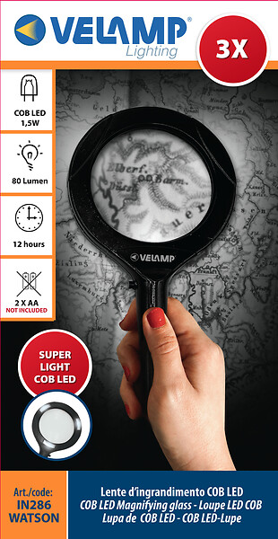 VELAMP - Loupe lumineuse - Lentille transparente - Grossissement 3X - large
