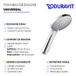 DURAVIT - Pommeau de douche Universal 11 cm 3 jets chromé blanc - vignette