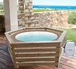 HABRITA - Habillage bois hexagonal - 2,35 x 1,84 x 0,71 m  - spas et piscines - vignette
