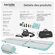 TECTAKE - Tapis Airtrack gonflable AirFlexy avec pompe à air électrique gris/bleu - vignette